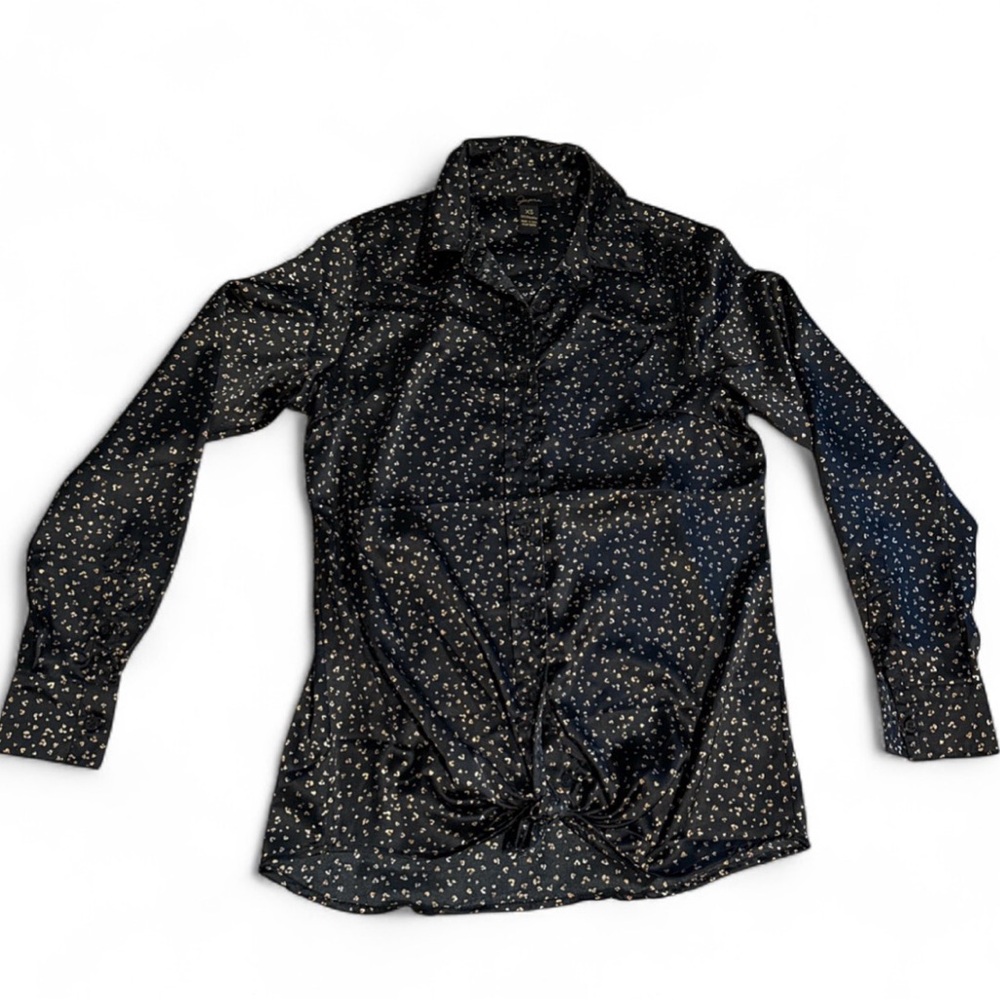 Japna Black and White Patterned Casual Shirt leopard